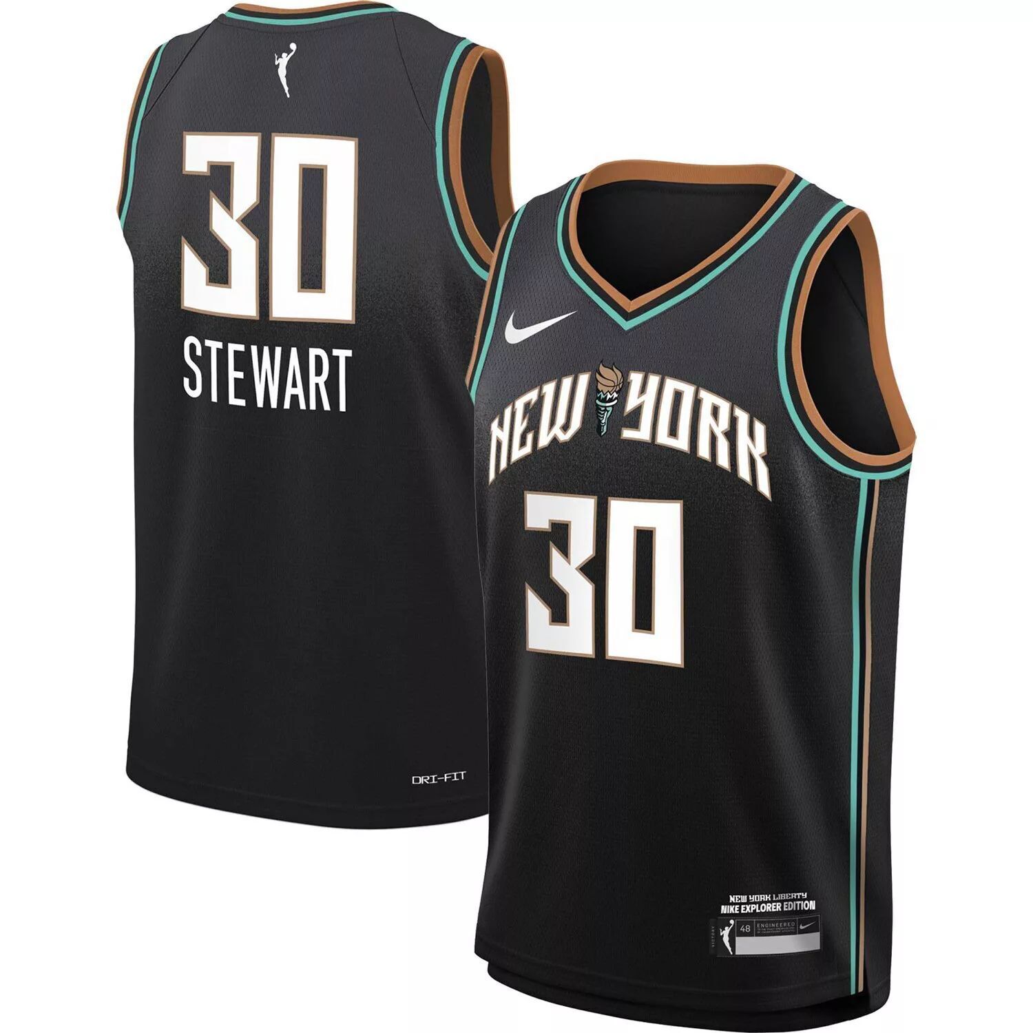 Молодежная футболка Nike Breanna Stewart Black New York Liberty Swingman Player — Explorer Edition Nike