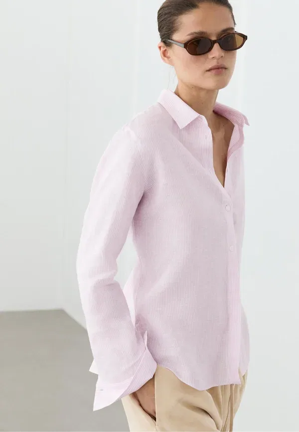 Блуза Massimo Dutti, светло-розовый — фото 4