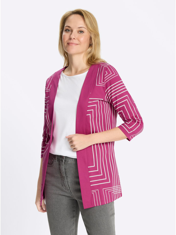 

Пиджак-рубашка с принтом пурпурно-бежевого цвета Sieh an!