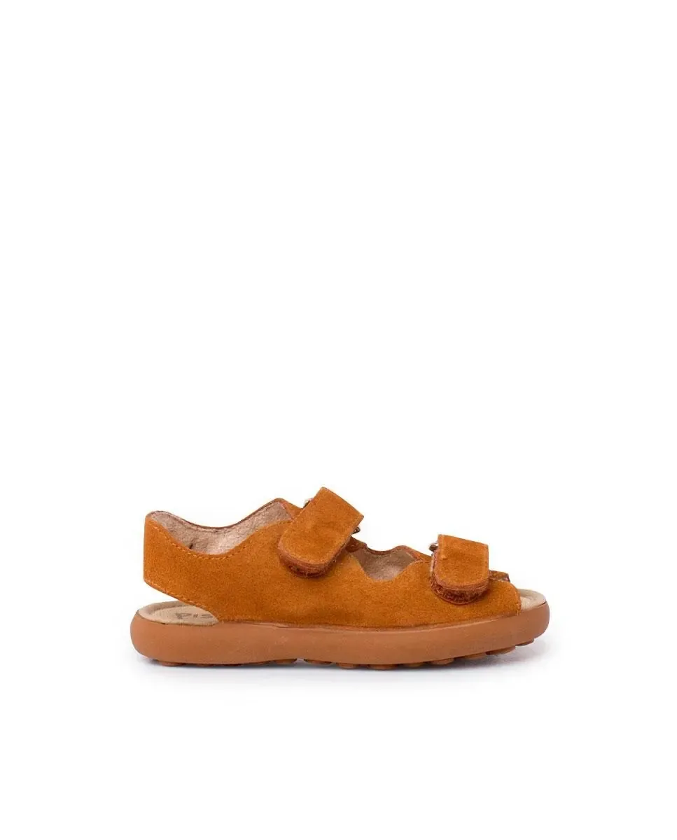 Открытые сандалии для малыша из замшевой кожи Pisamonas, Camel