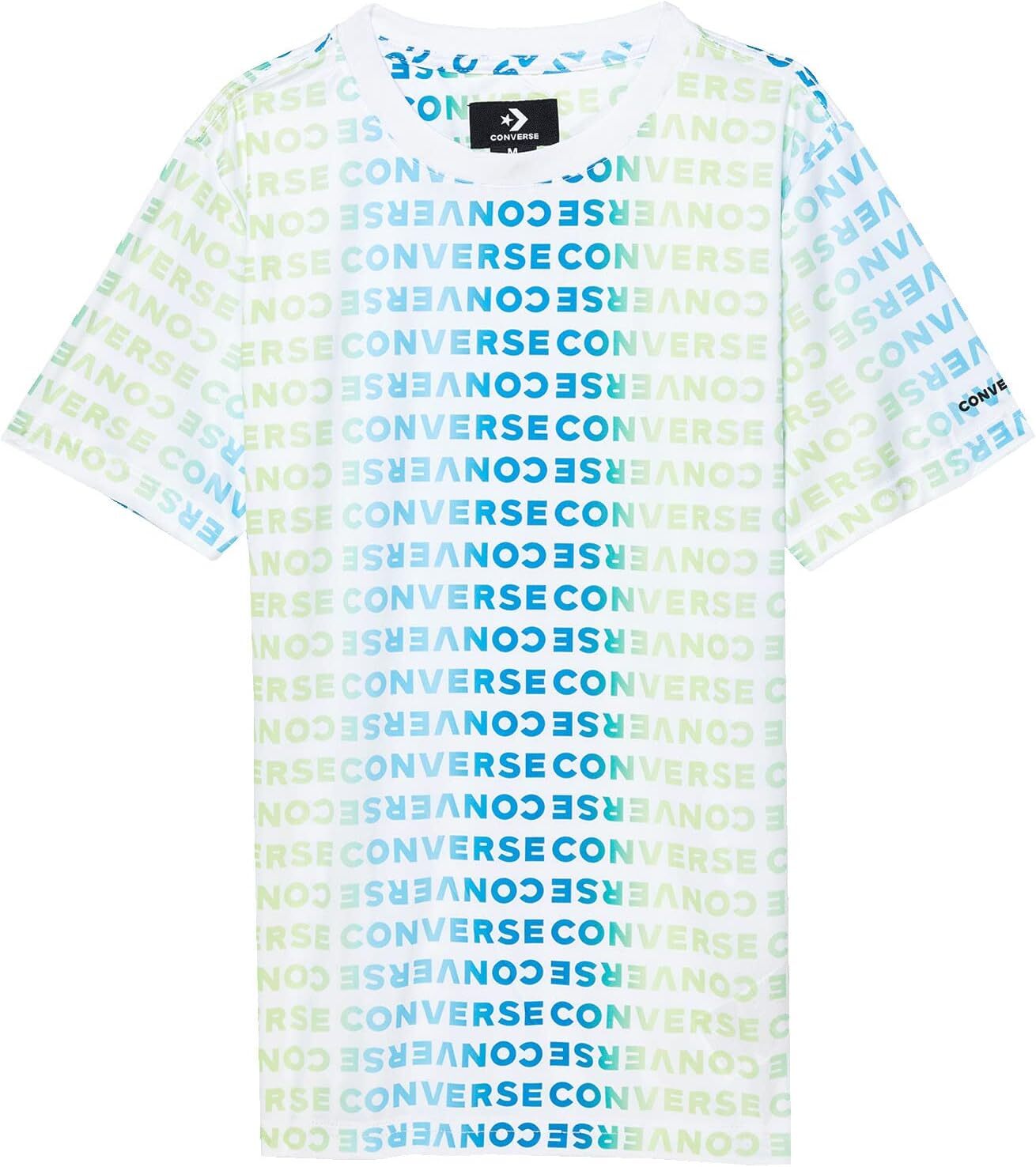 

Футболка Converse Ombre Wordmark All Over Print Short Sleeve Tee, белый
