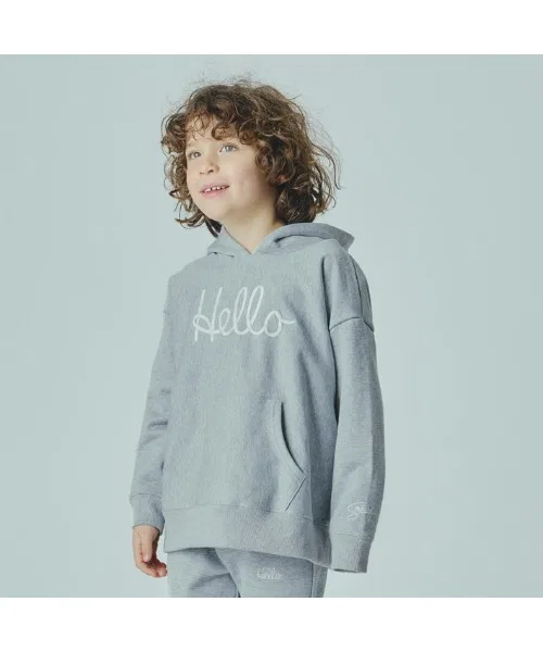 Детская парка Smoothy HELLO, хлопок, 100-160 см, серый меланж