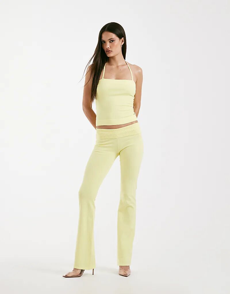 

Топ-халтер I.AM.GIA Audrina с рельефной вязкой и отделкой в ​​рубчик, желтый