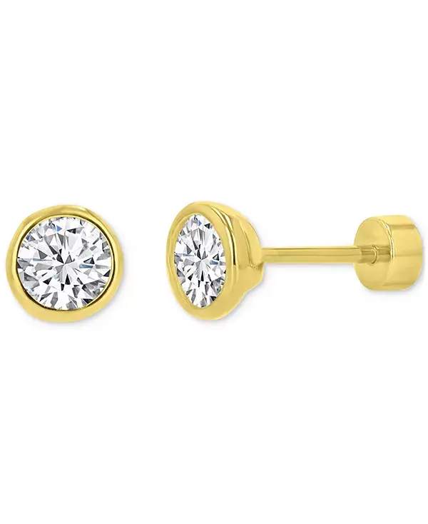 

Серьги-Гвоздики с кубическим цирконием (1-1/2 карата) из стерлингового серебра с 14-каратным золотом Macy'S, gold