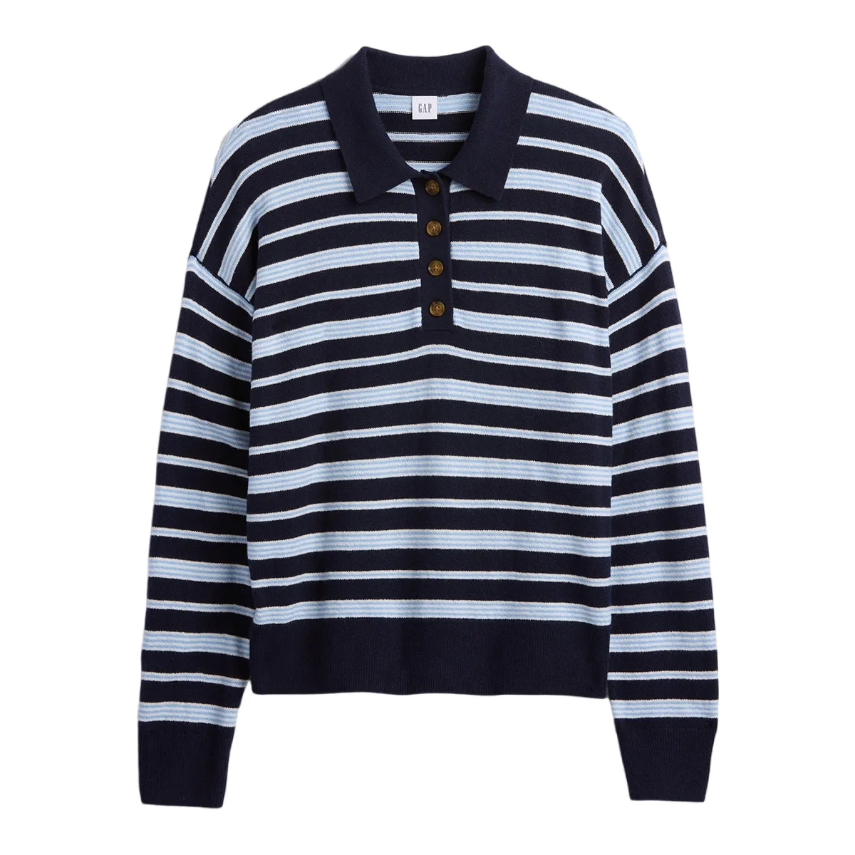 Футболка-поло женская GAP, Marine Blue Stripe
