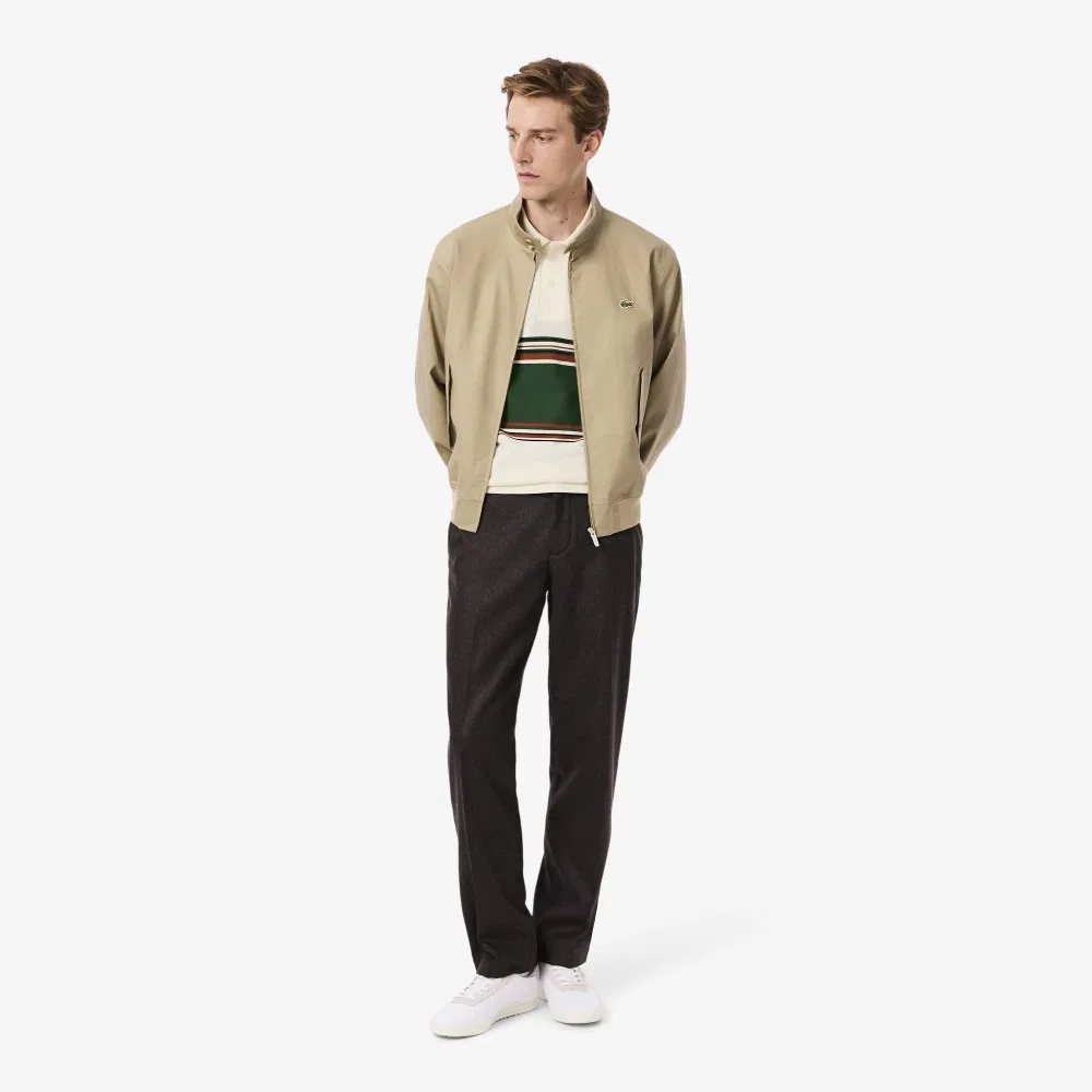 Мужское поло в полоску MIF с коротким рукавом PH5457, кремовое, от Lacoste — фото 4