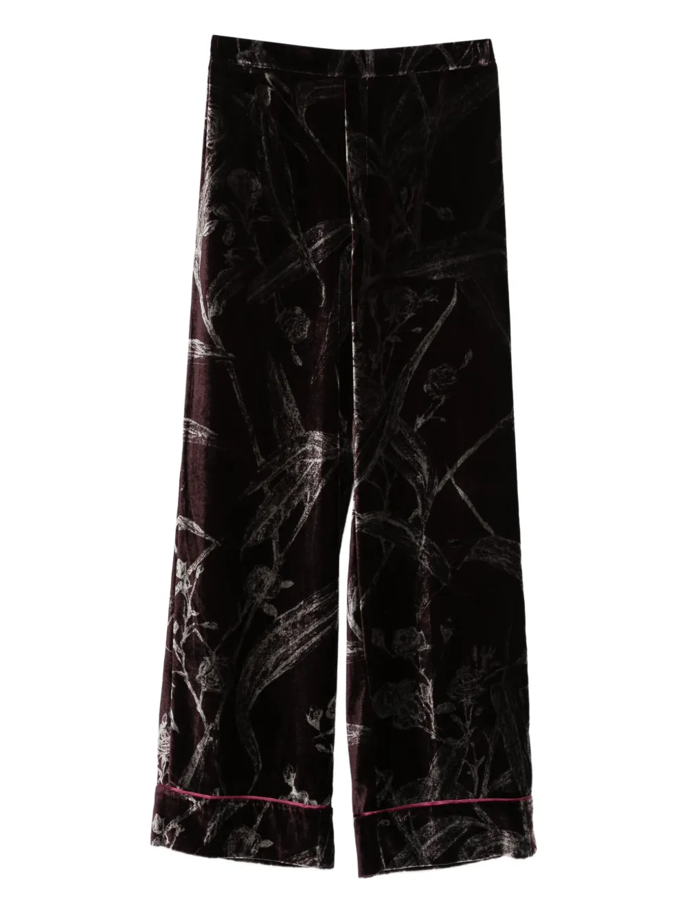 

Бархатные брюки с цветочным принтом La DoubleJ, красный