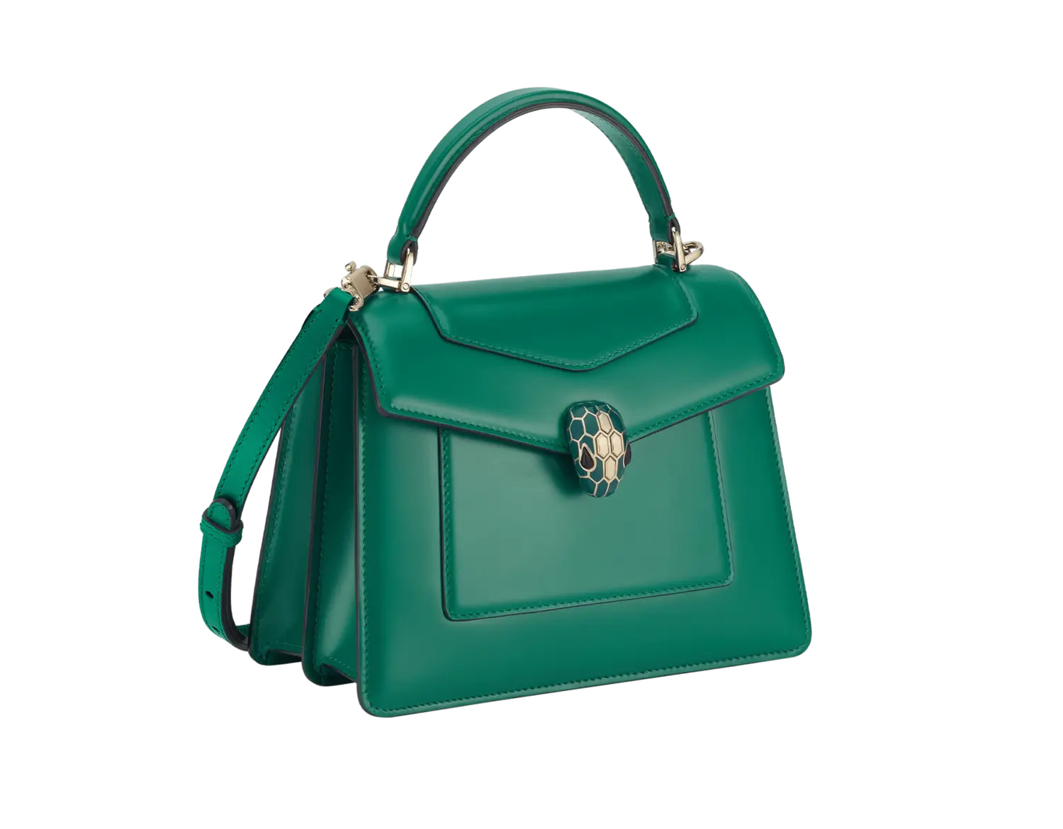 Сумка Serpenti forever среднего размера с верхней ручкой Bvlgari, зеленый — фото 2