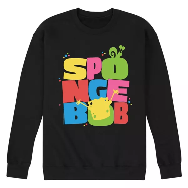 

Мужская флисовая толстовка SpongeBob SquarePants Nickelodeon, черный