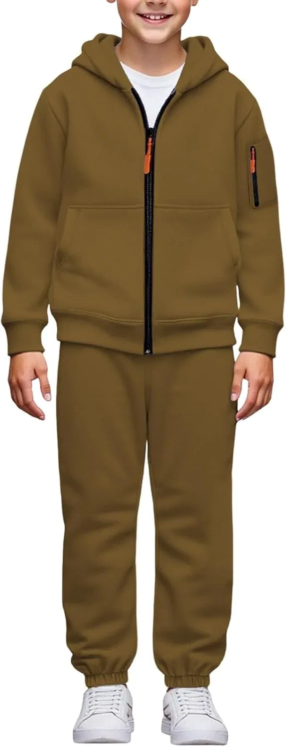 Детский спортивный костюм из флиса, Generic, 2 предмета, Brown — фото 2