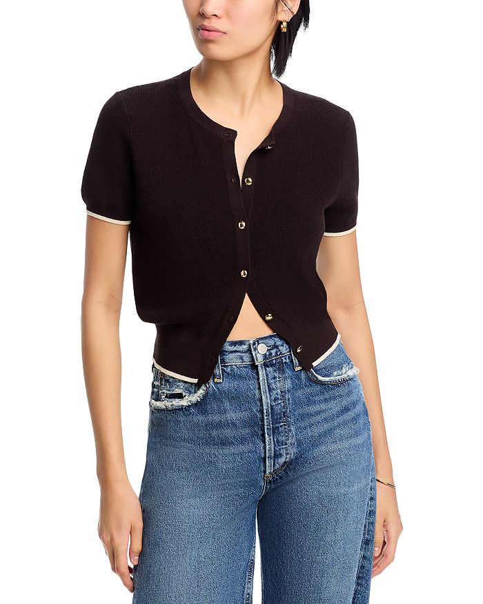 

Кардиган с коротким рукавом Dina с отделкой rag & bone, коричневый
