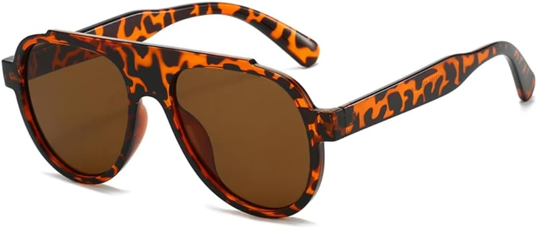 

Модные мужские солнцезащитные очки большого размера в стиле ретро с градиентным переходом, защита от УФ-излучения UV400, трендовые желто-синие солнцезащитные очки VRTRFFTR, Leopard Tea