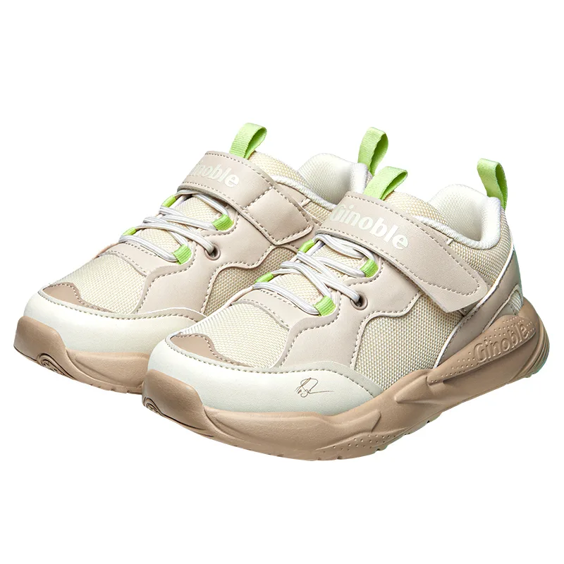 Дышащие детские кроссовки для малышей GINOBLE, White/Navy Blue/Light Grey/Yellow — фото 4