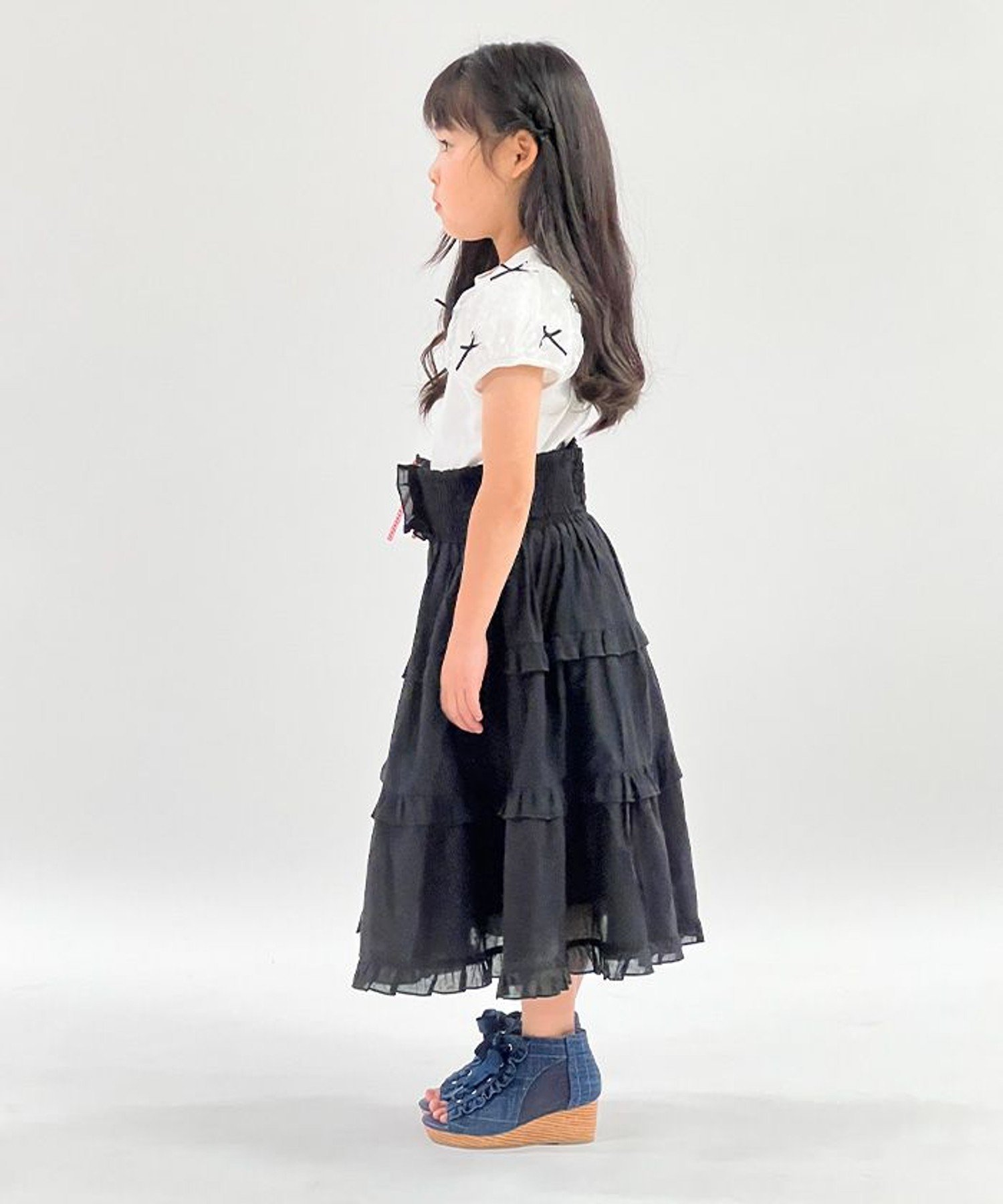 Платье из хлопка, растягивающегося в двух направлениях Axes femme kids, Black — фото 3