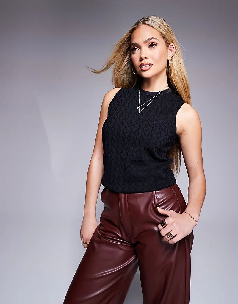 

Тонкий трикотажный топ без рукавов черного цвета Armani Exchange