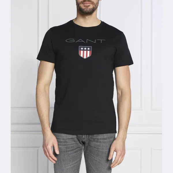 

Футболка стандартного кроя Shield из нержавеющей стали Gant, черный