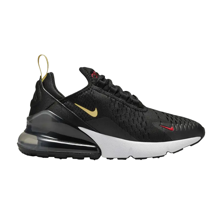 

Кроссовки Nike Air Max 270 GS 'Black Gym Red Saturn Gold', черный