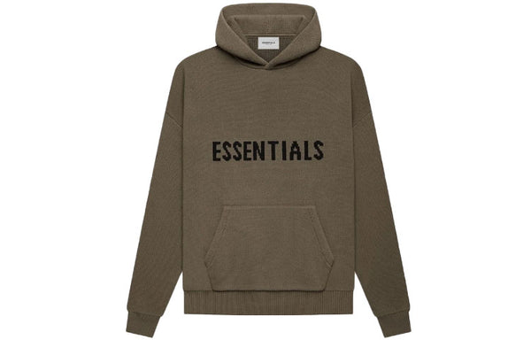 Толстовка fw21 knit pullover logo hoodie 'harvest' Fear Of God Essentials, коричневый — фото 2