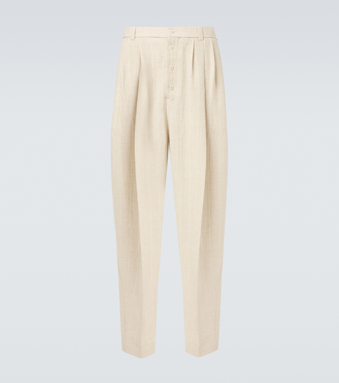 

Широкие брюки из хлопка и льна Fernando Jacquemus, Rib Knit Light Beige