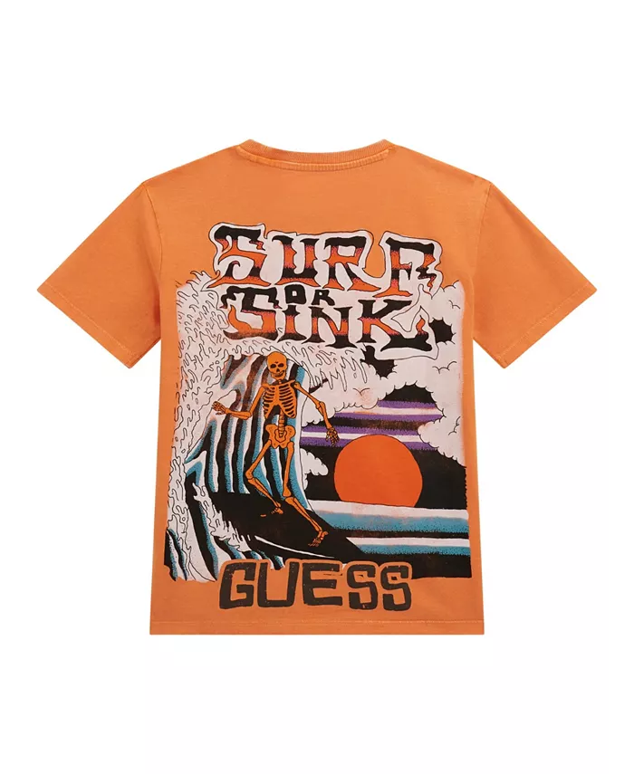 

Футболка с коротким рукавом оверсайз для подростков Big Boys GUESS, оранжевый