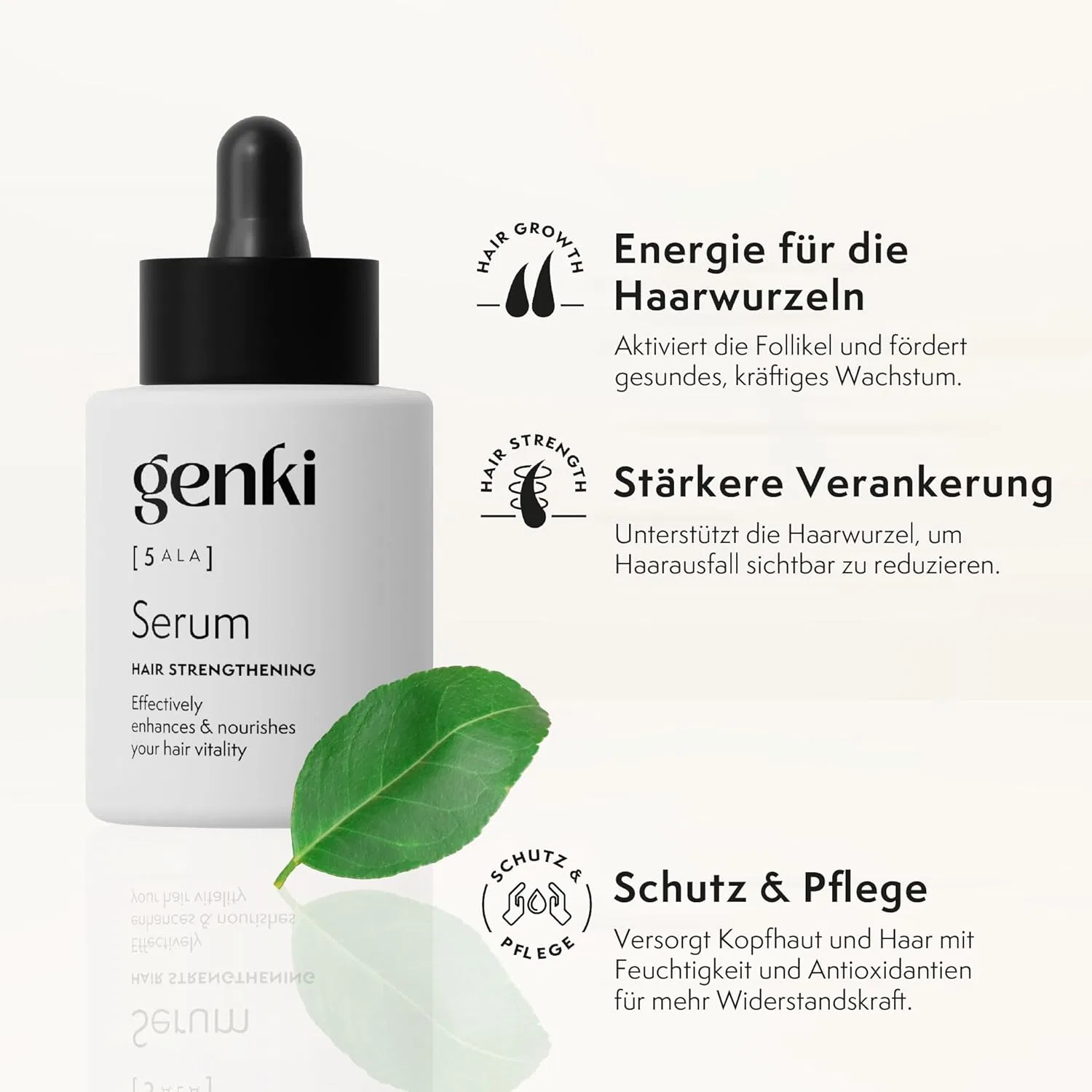 Укрепляющая сыворотка для волос с 5-ALA и кофеином, 50 мл Genki Haircare — фото 2