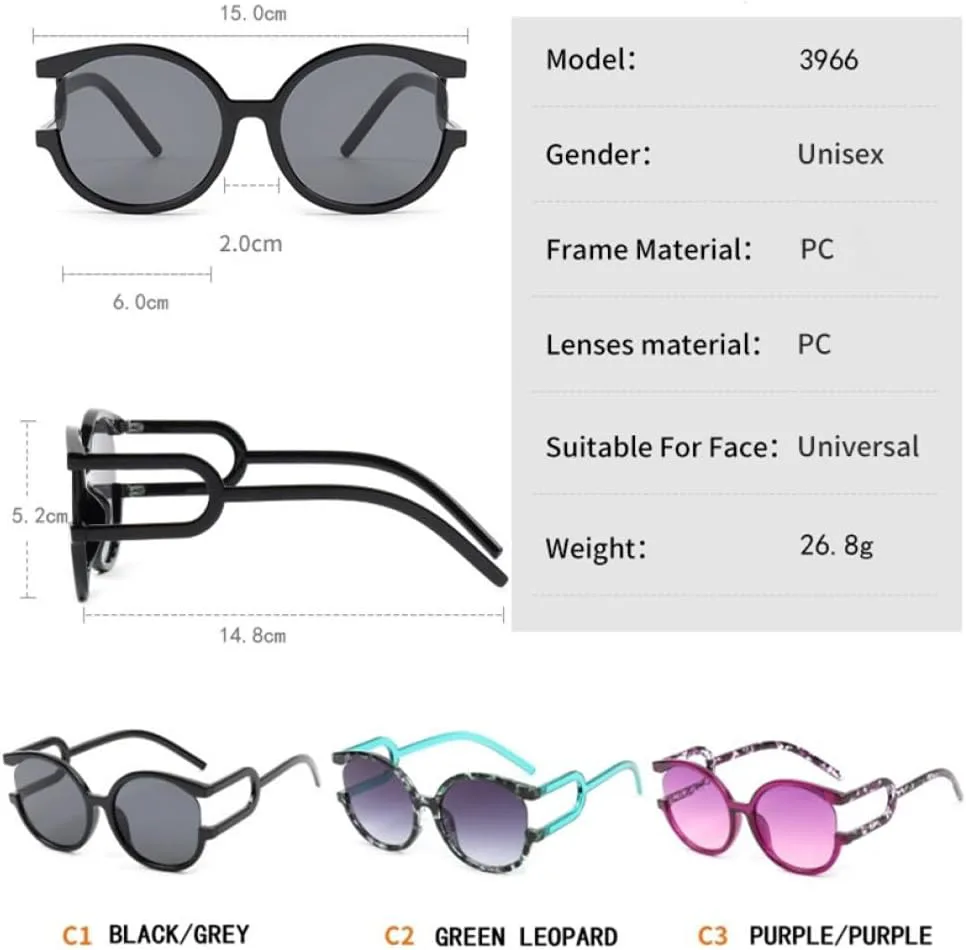 

Модные круглые солнцезащитные очки для женщин, линзы с градиентом, оправа с леопардовым принтом, роскошные трендовые очки с защитой от УФ-излучения UV400 LVTFCO, C3