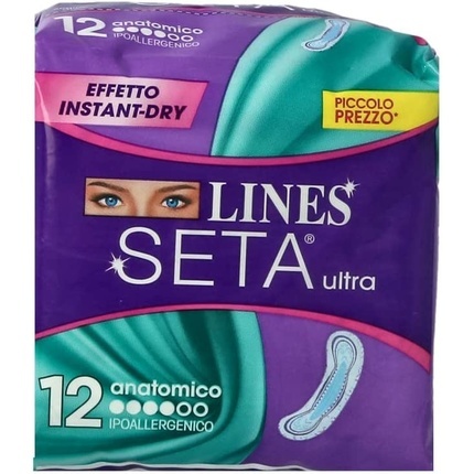 

Lines Silk Ультрадлинные анатомические гигиенические прокладки, 12 шт.