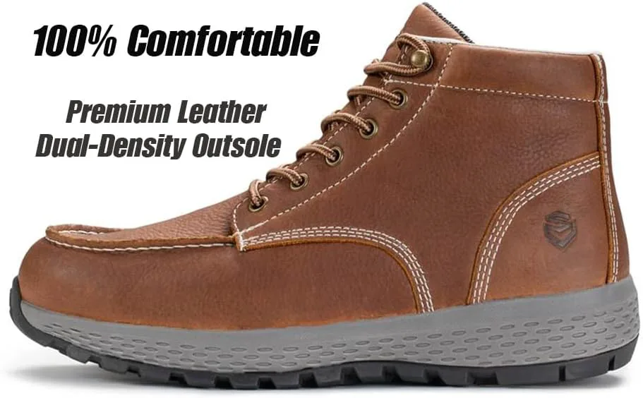 

Мужские легкие рабочие ботинки SUREWAY с мягким носком - мокасин, рабочие ботинки/обувь для строительной отрасли - черные, с комфортной стелькой, повышенная устойчивость к маслу и скольжению, коричневый