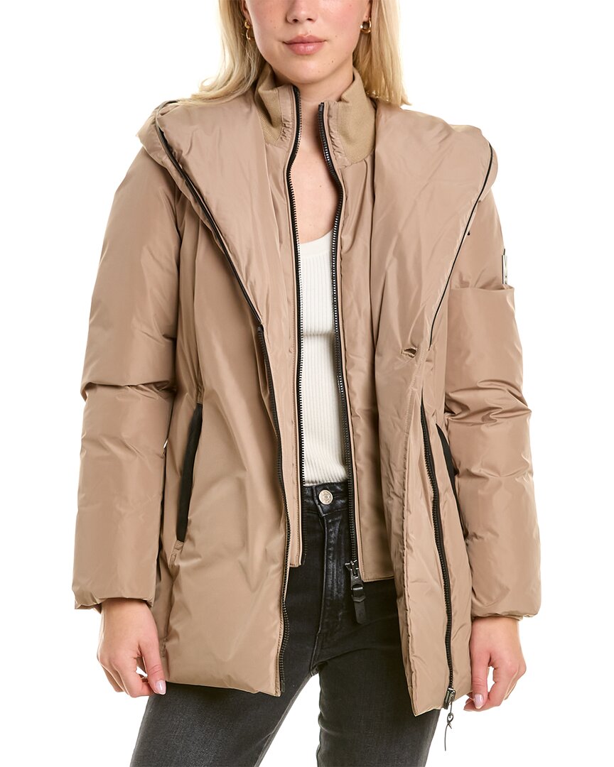 

Mackage Adali пуховик с кожаной отделкой, коричневый