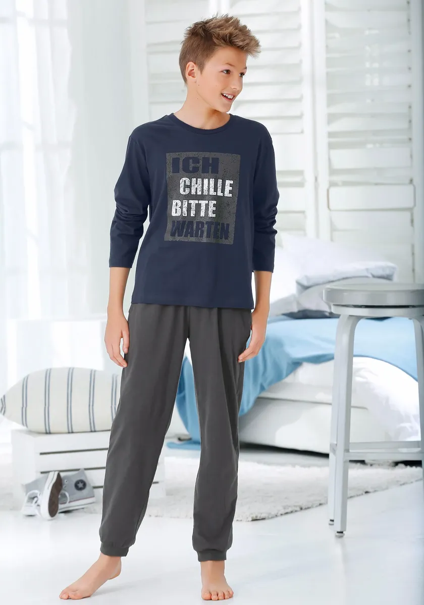 Пижамы AUTHENTIC LE JOGGER (2 шт., 1 шт.), "Я остыну, пожалуйста, подождите", антрацит — фото 2