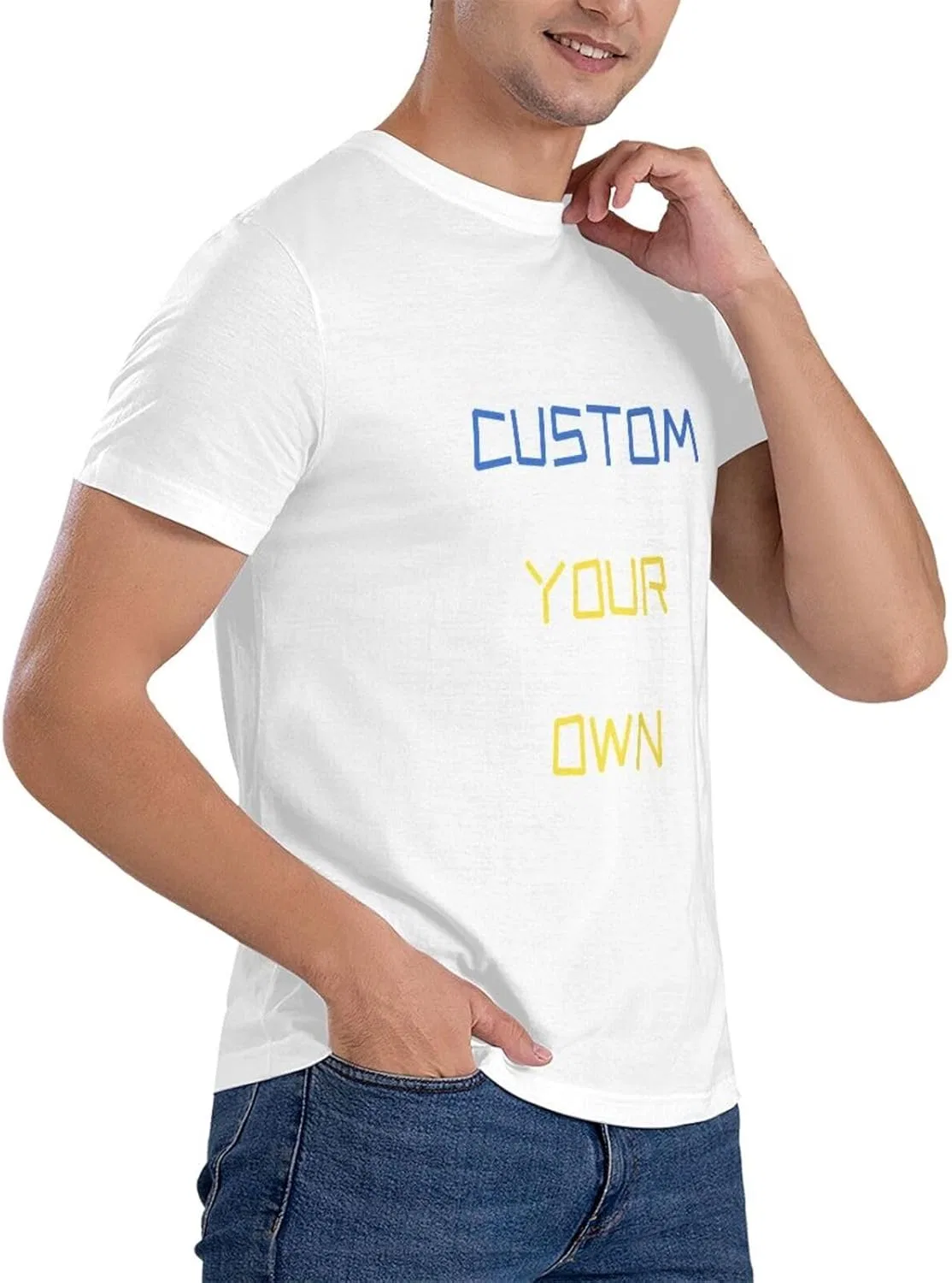 Футболка с принтом Cotton, белая — фото 3