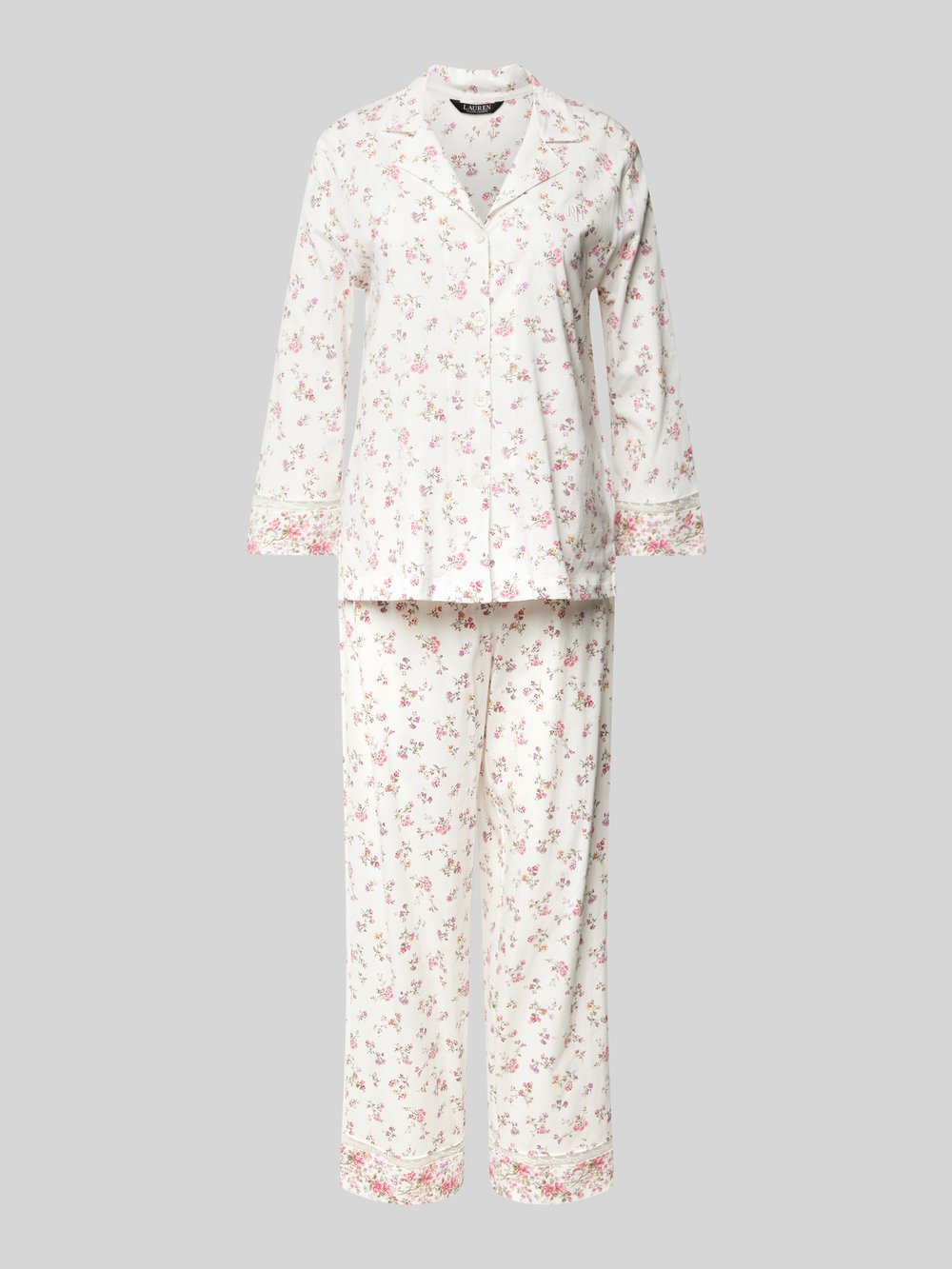

Курортная пижама с воротником Lauren Ralph Lauren, кремовый