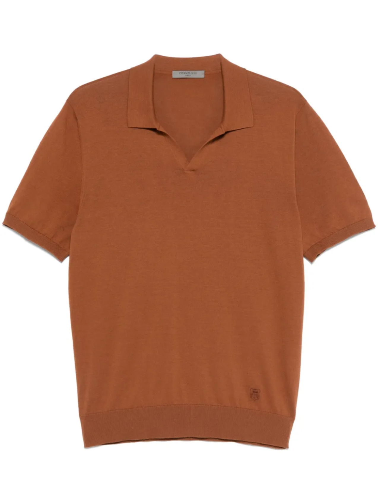 

Футболка-поло Corneliani из хлопка, коричневый