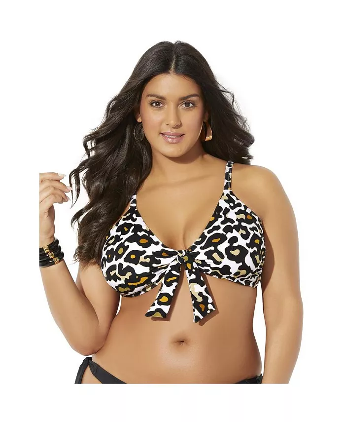 

Женский бикини-топ Mentor с завязками спереди Swimsuits for All, мультиколор