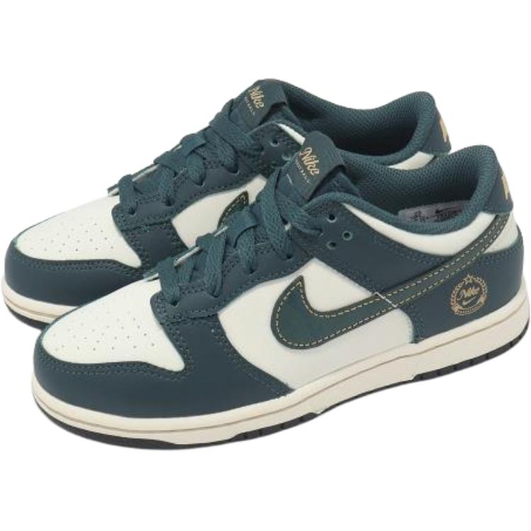 Nike Низкие детские скейтерские кроссовки Slip Resistant Abrasion Resistant beige green — фото 4