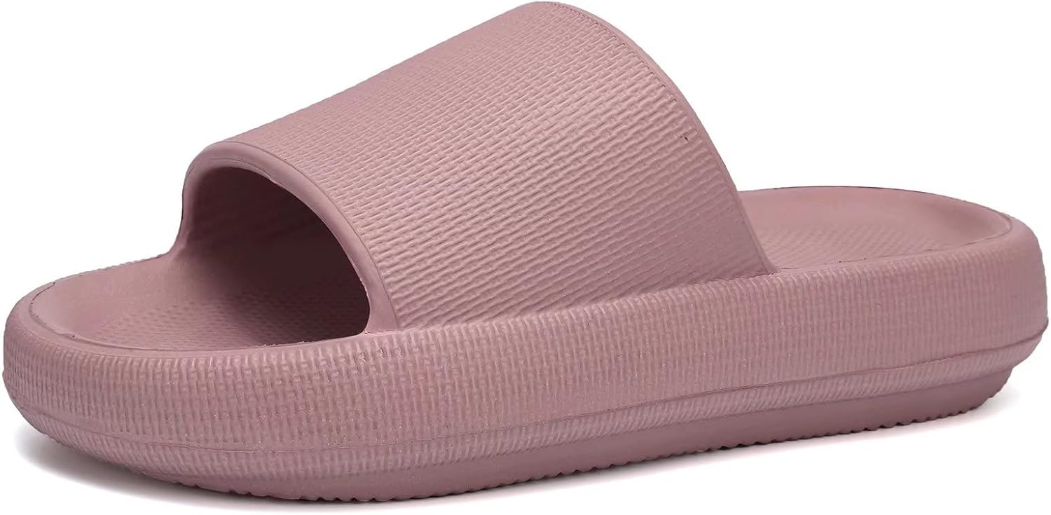 

Тапочки-подушки EQUICK Cloud для женщин и мужчин | Душевые тапочки для ванной | Очень мягкие | С амортизирующей толстой подошвой | Для дома и улицы