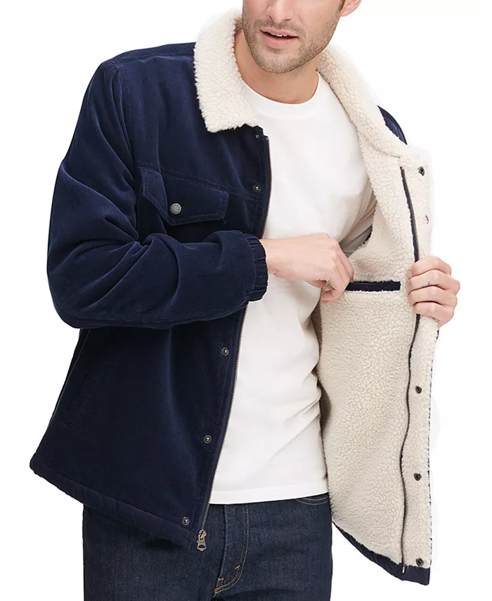 Мужская утепленная вельветовая куртка Trucker Jacket Levi's, синий — фото 4