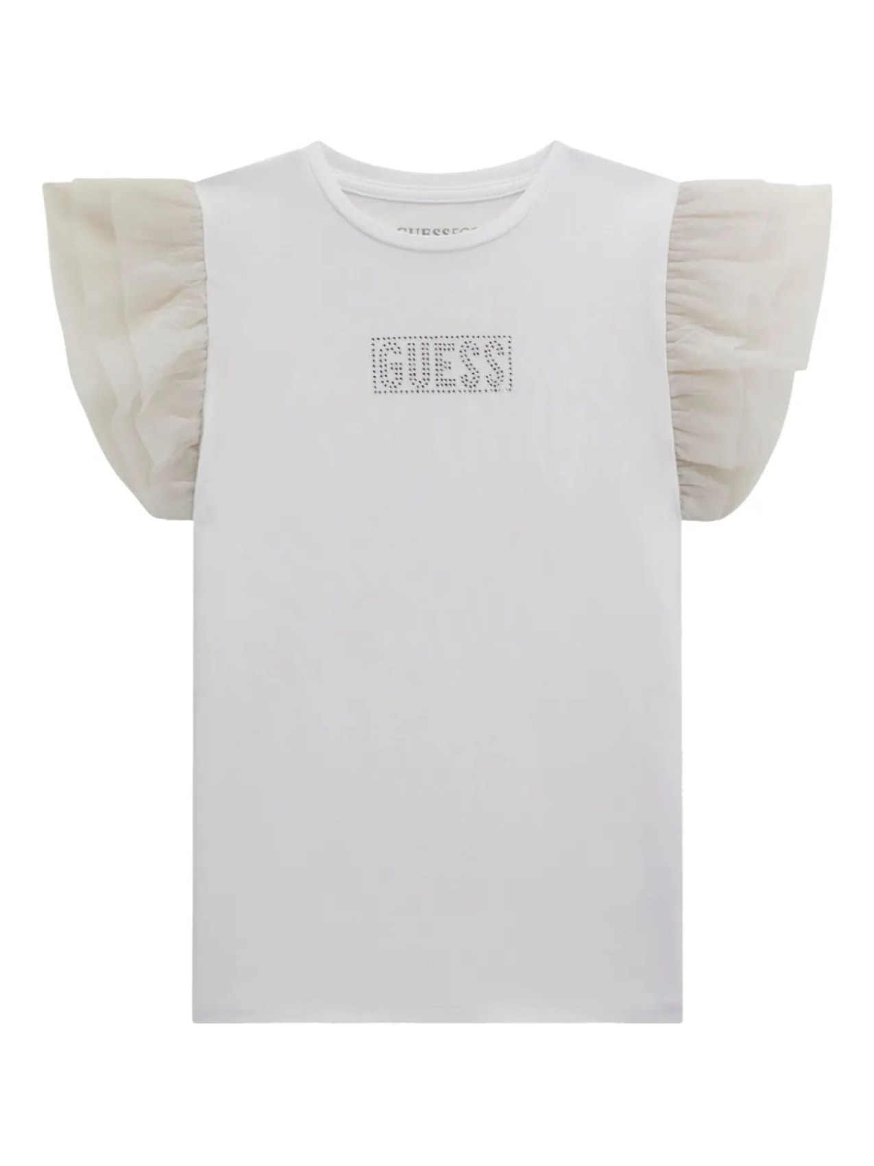 

Футболка с оборками на рукавах для детей Guess Kids, белый