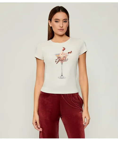 

Футболка tini boots espresso Slim fit Guess Jeans, бежевый