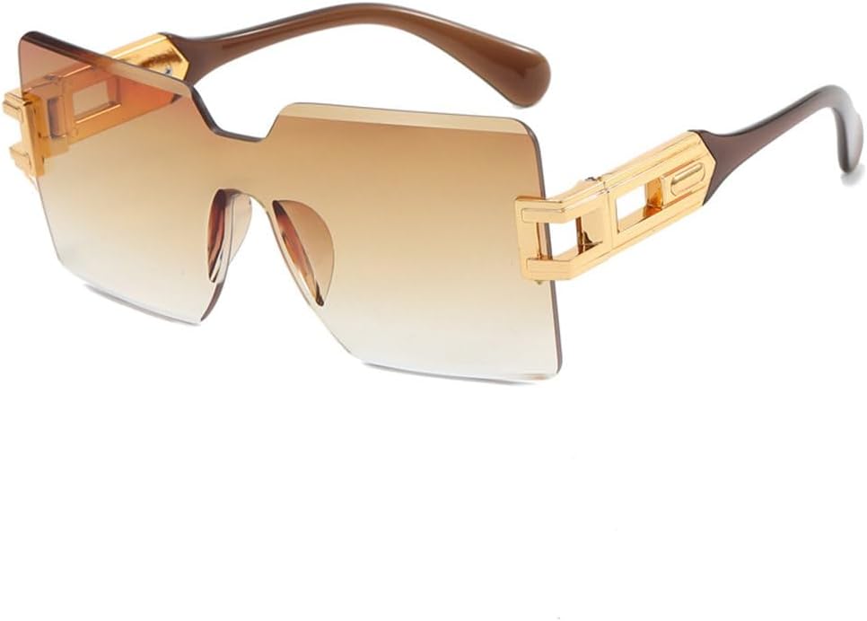 

Женские солнцезащитные очки LVTFCO без оправы, радужная оправа, винтажные цельные очки, мужские солнцезащитные очки с закругленными краями, защита от УФ-излучения UV400, 5