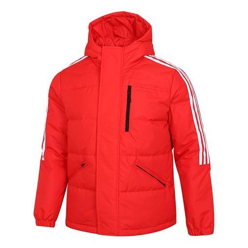 

Пуховик adidas neo M Dwn Wnt Prka Stay Warm Windproof hooded down Jacket Red, красный