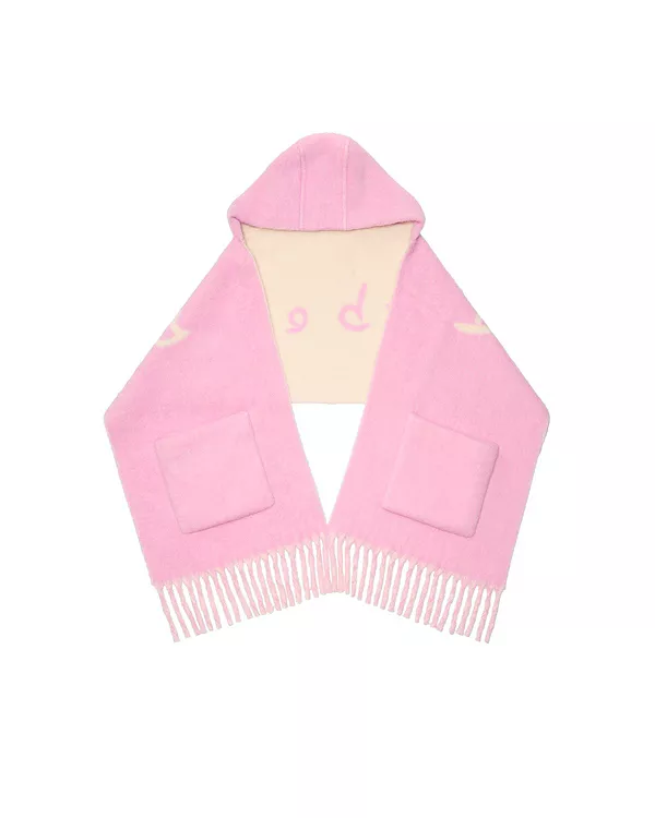 

Шарф с капюшоном из смеси шерсти альпаки с логотипом Burberry, мультиколор