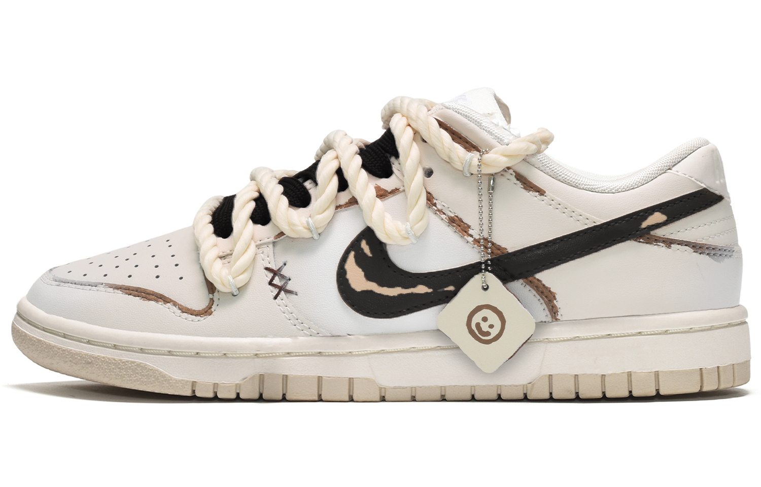 

Кроссовки Nike Dunk Skateboard Shoes Women's Low-Top Beige Brown, Коричневый, Кроссовки Nike Dunk Skateboard Shoes Women's Low-Top Beige Brown