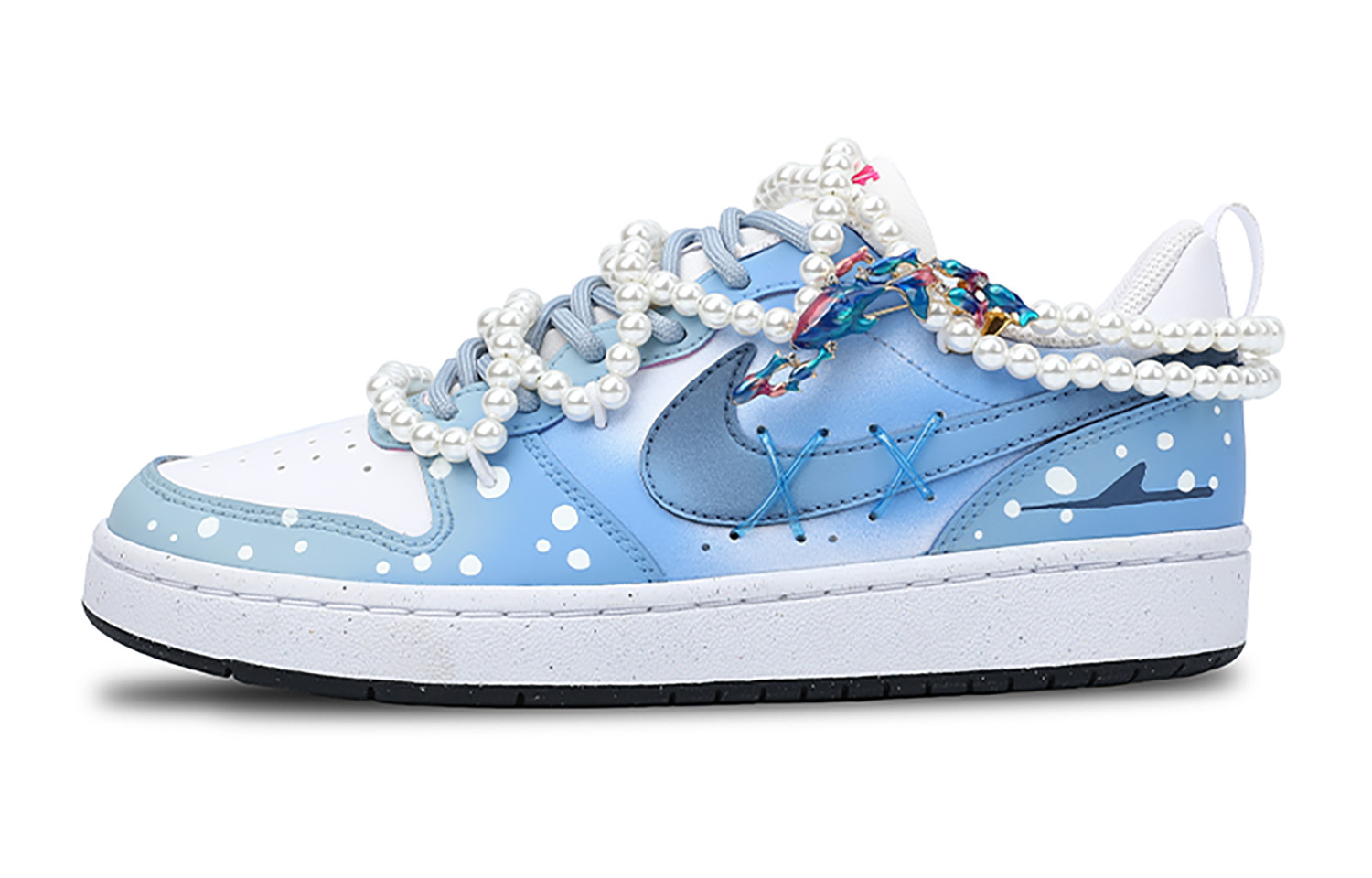 

Кроссовки Nike Court Borough Skateboard Shoes Women's Low-Top Blue, Синий, Кроссовки Nike Court Borough Skateboard Shoes Women's Low-Top Blue