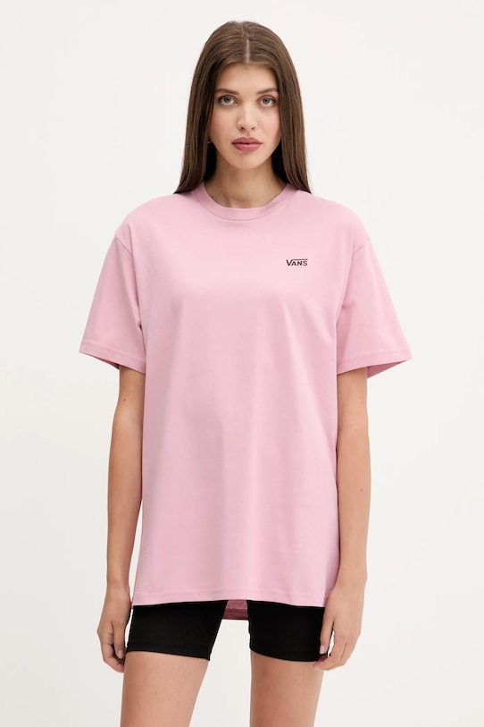 

Хлопковая футболка Vans, розовый