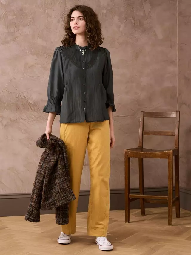 

Топ Brora Pintuck Silk Blend, цвет slate