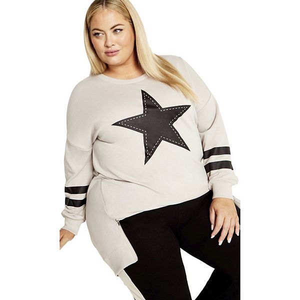 

Женский топ plus size You're a Star Avenue, Stone Black