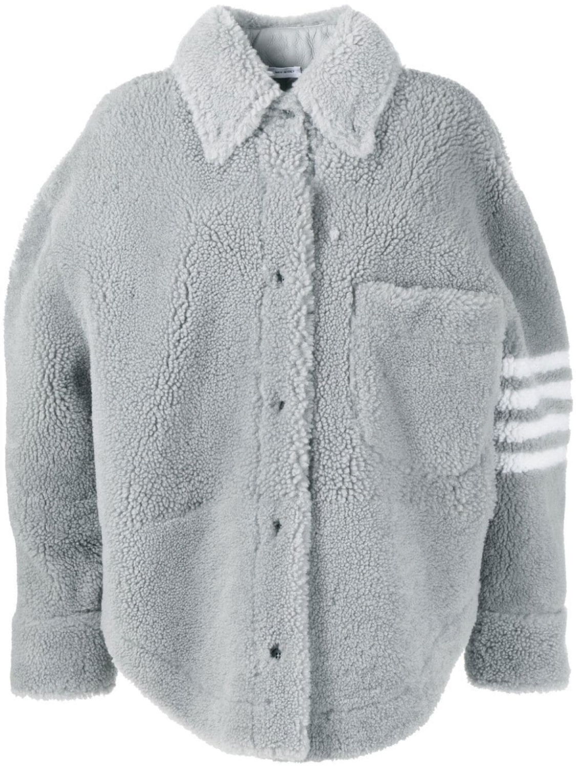 

Thom Browne куртка-рубашка оверсайз с полосками 4-Bar, серый