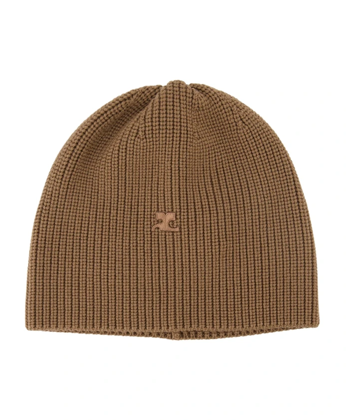 

Бежевая шерстяная шапка-бини унисекс AC Courrã¨Ges, бежевый