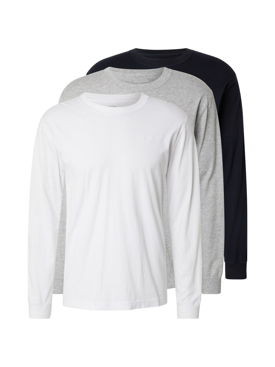 

Лонгслив HOLLISTER Shirt, цвет mottled grey/black/white